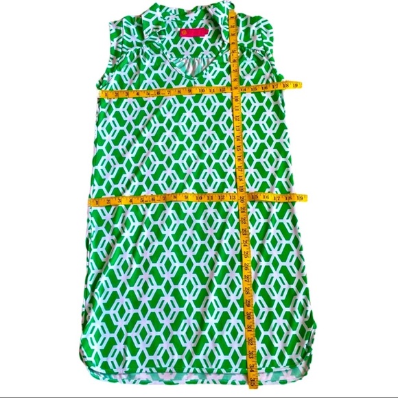 Macbeth Collection by Margaret Josephs Green White Sleeveless Dress Medium - Picture 5 of 5